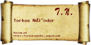 Torkos Nándor névjegykártya